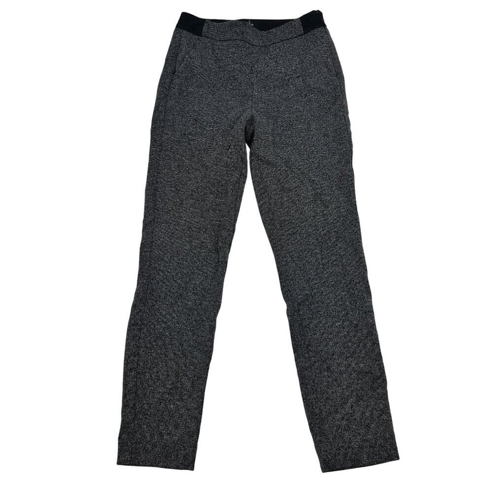 WHBM Women’s The Slim Ankle Dress Pants Black/White Size 0 Side Zipper